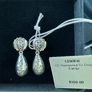 John Hardy Sterling Silver Hammered Drop Earrings